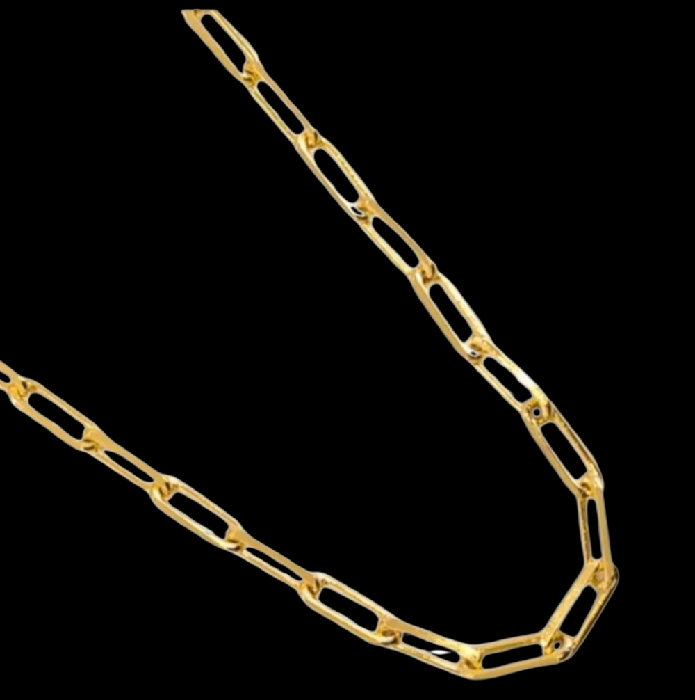 18k Italian Gold Filled 18 Inch 3.8mm Paper Clip Chain Firm Price